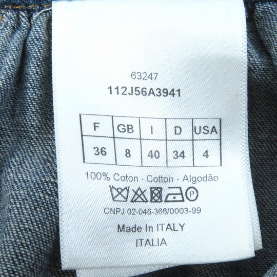 Christian Dior flare skirt 112J56A3941 Main: 100% cotton Indigo blue Women 40 Used Authentic