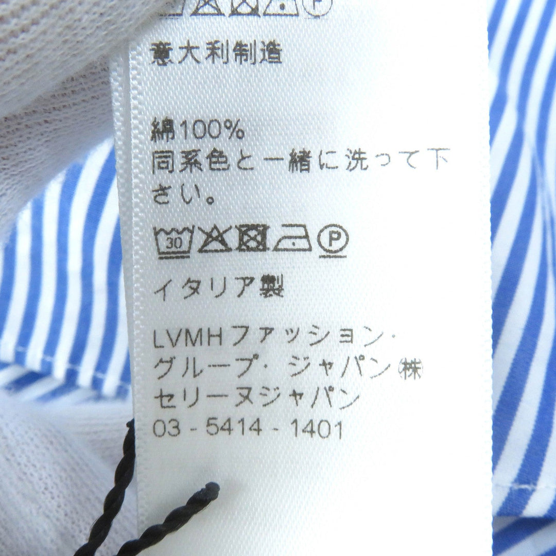 CELINE Long sleeve shirt 2C009037F Main: 100% cotton Blue white Women 36 Used Authentic