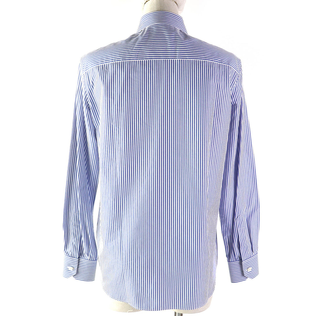 CELINE Long sleeve shirt 2C009037F Main: 100% cotton Blue white Women 36 Used Authentic
