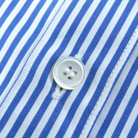 CELINE Long sleeve shirt 2C009037F Main: 100% cotton Blue white Women 36 Used Authentic