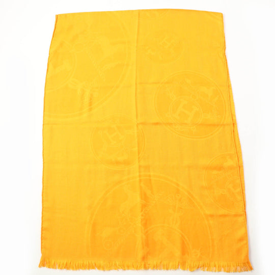 HERMES Stall H262494S Main: 85% cashmere, Main: 15% silk Orange New Libris Women Used Authentic
