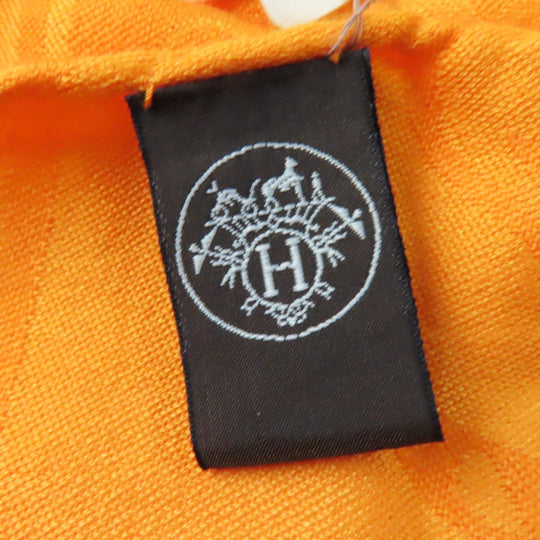 HERMES Stall H262494S Main: 85% cashmere, Main: 15% silk Orange New Libris Women Used Authentic