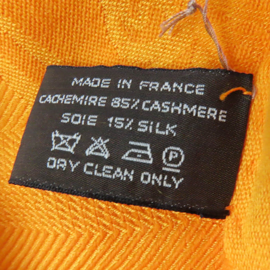 HERMES Stall H262494S Main: 85% cashmere, Main: 15% silk Orange New Libris Women Used Authentic