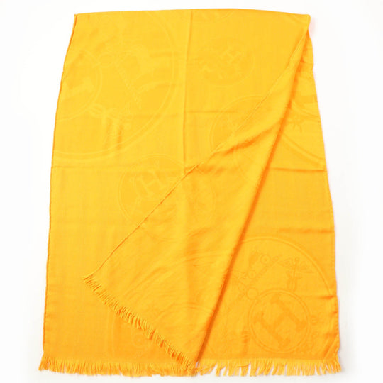 HERMES Stall H262494S Main: 85% cashmere, Main: 15% silk Orange New Libris Women Used Authentic