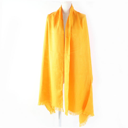 HERMES Stall H262494S Main: 85% cashmere, Main: 15% silk Orange New Libris Women Used Authentic