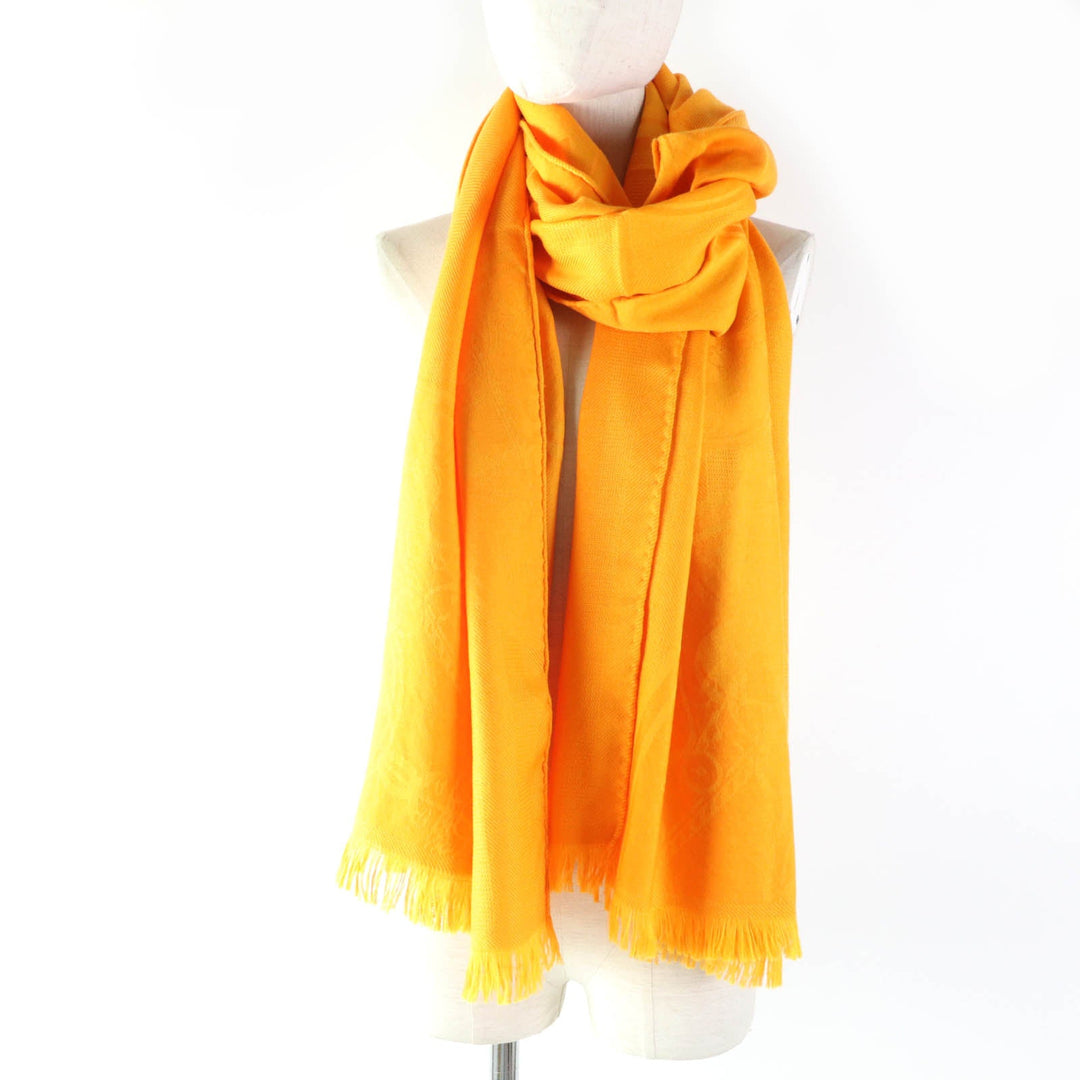 HERMES Stall H262494S Main: 85% cashmere, Main: 15% silk Orange New Libris Women Used Authentic