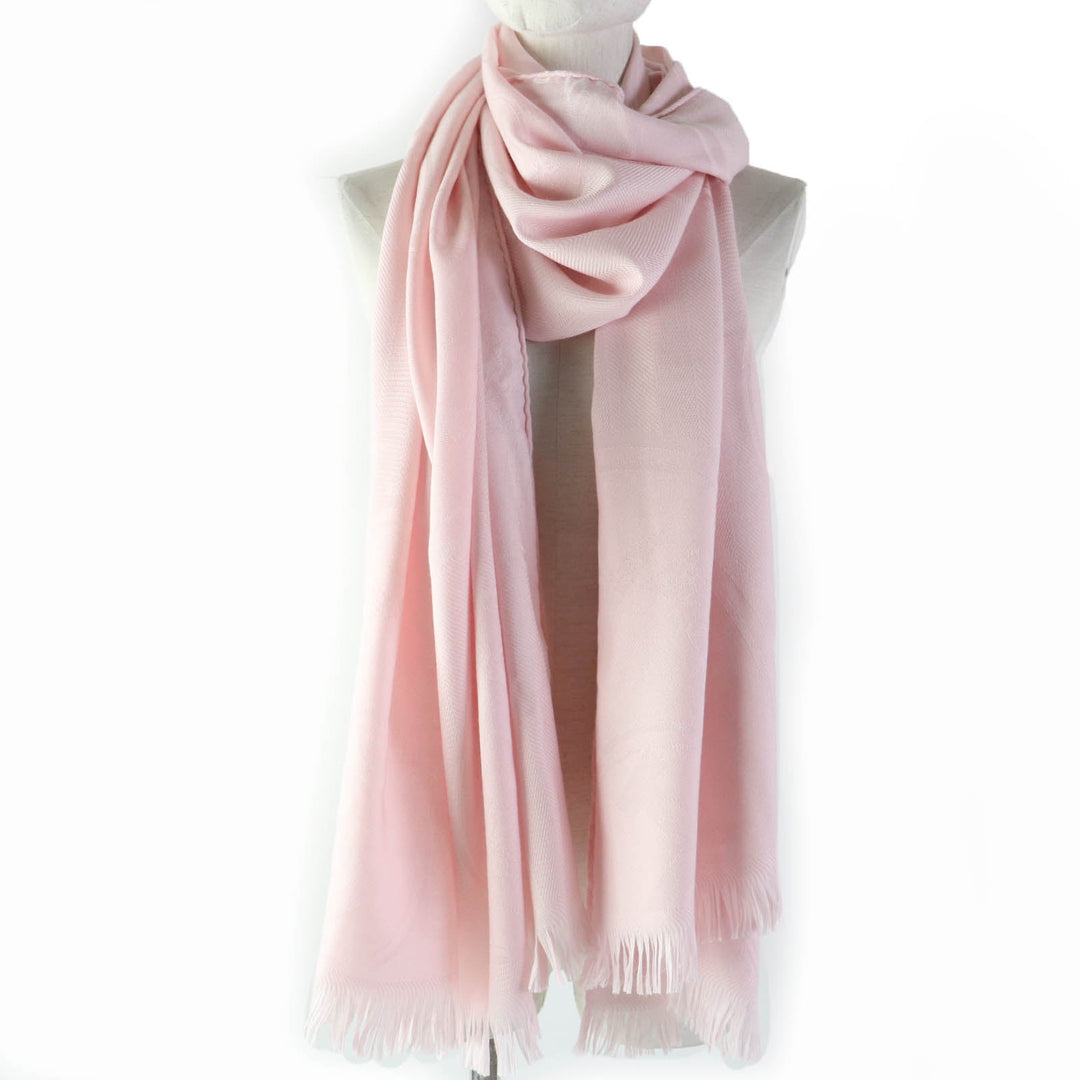 HERMES Stall H262494S Main: 85% cashmere, Main: 15% silk Light pink New Libris Women Used Authentic