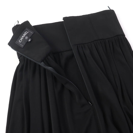 CHANEL flare skirt P54660 Main: 100% rayon black Women 36 Used Authentic