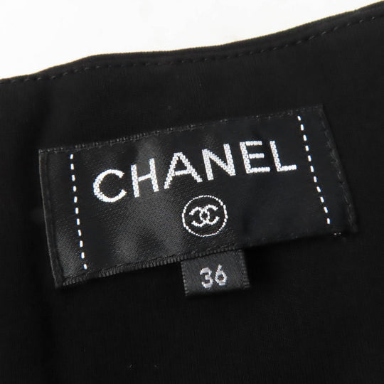 CHANEL flare skirt P54660 Main: 100% rayon black Women 36 Used Authentic