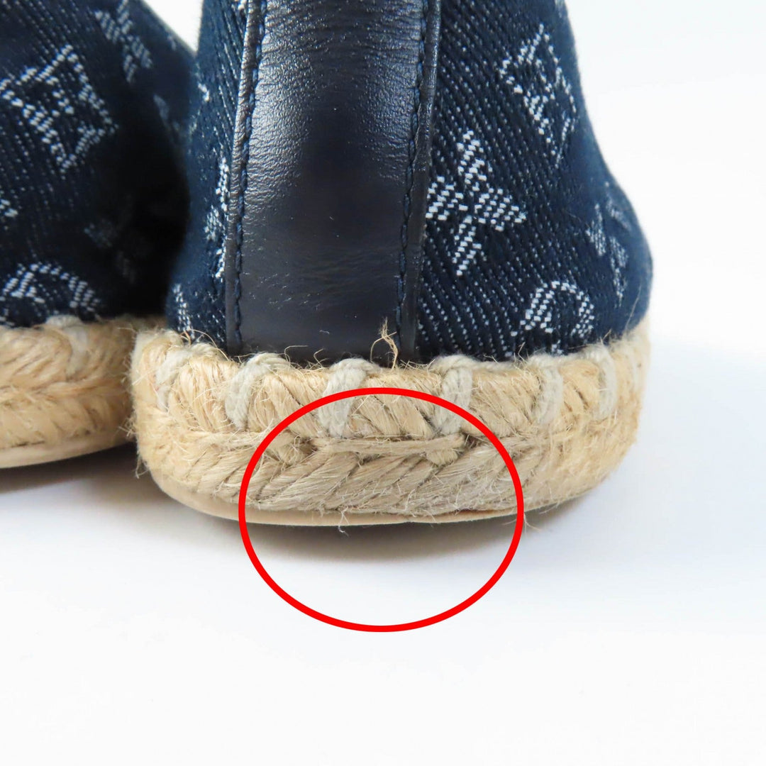 LOUIS VUITTON Slip-on Monogram denim Indigo Women 36 Used Authentic