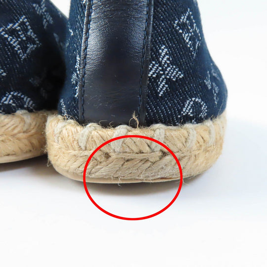 LOUIS VUITTON Slip-on Monogram denim Indigo Women 36 Used Authentic