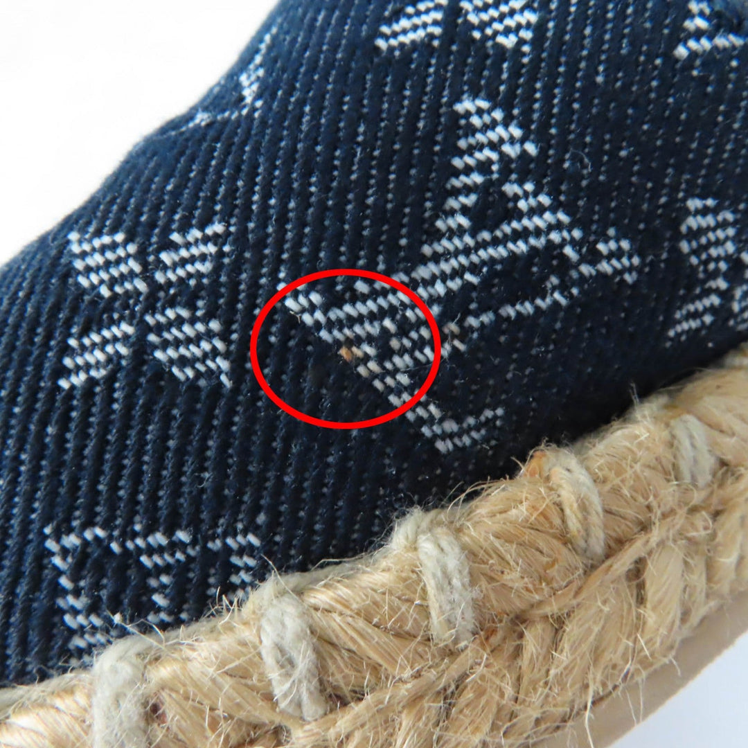 LOUIS VUITTON Slip-on Monogram denim Indigo Women 36 Used Authentic