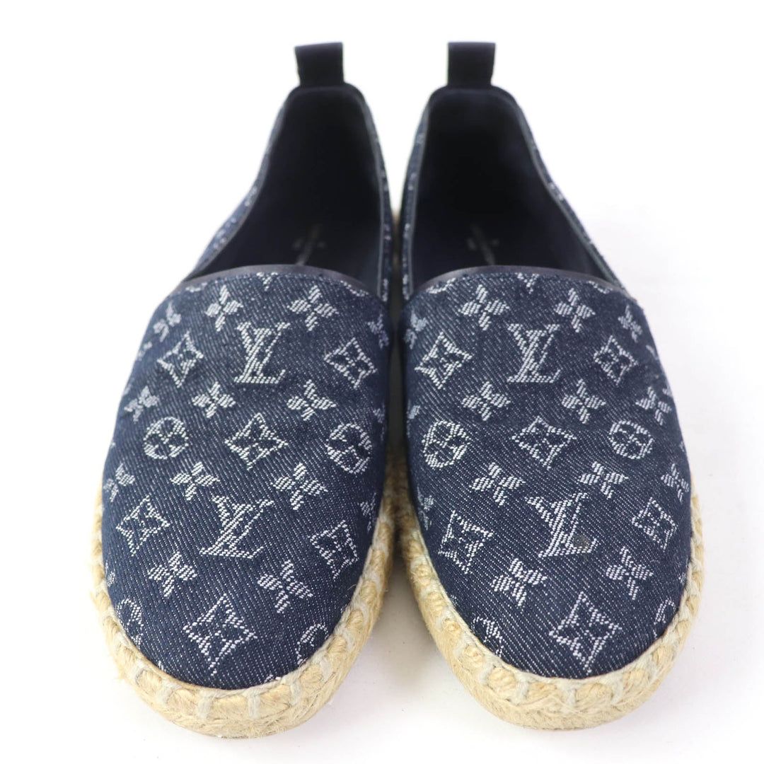 LOUIS VUITTON Slip-on Monogram denim Indigo Women 36 Used Authentic