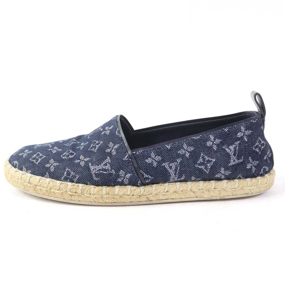 LOUIS VUITTON Slip-on Monogram denim Indigo Women 36 Used Authentic