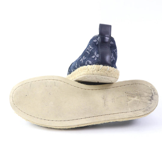 LOUIS VUITTON Slip-on Monogram denim Indigo Women 36 Used Authentic