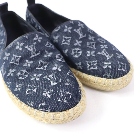 LOUIS VUITTON Slip-on Monogram denim Indigo Women 36 Used Authentic