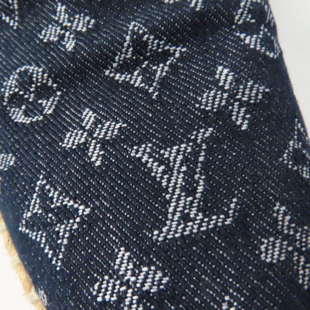 LOUIS VUITTON Slip-on Monogram denim Indigo Women 36 Used Authentic