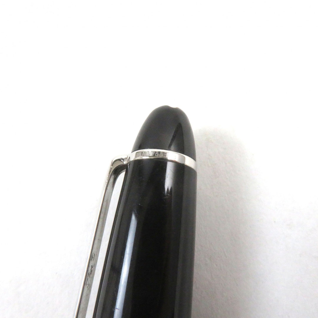 MONTBLANC Ballpoint pen Resin, Stainless steel Black Silver Meisterstck Classic mens Used Authentic