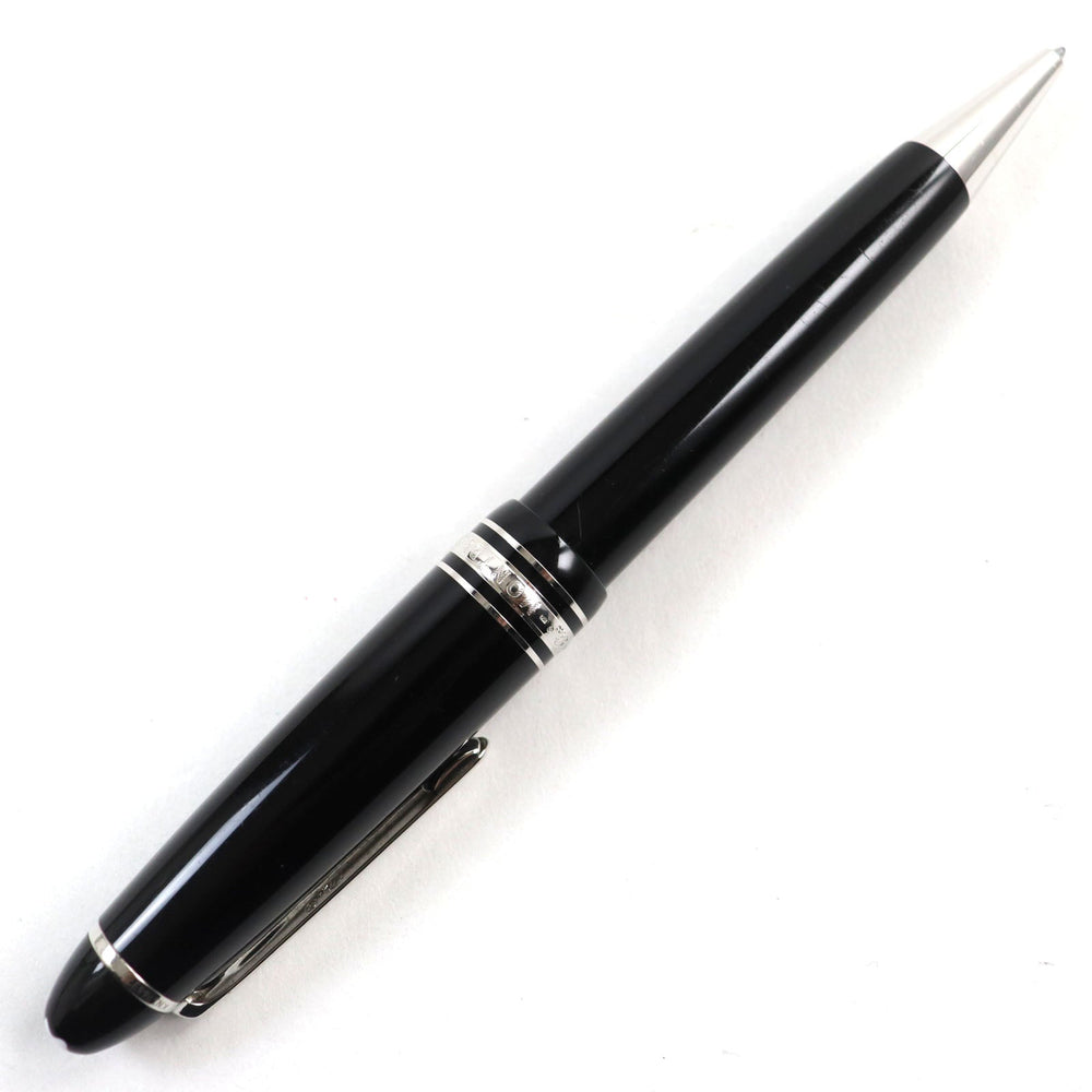 MONTBLANC Ballpoint pen Resin, Stainless steel Black Silver Meisterstck Classic mens Used Authentic