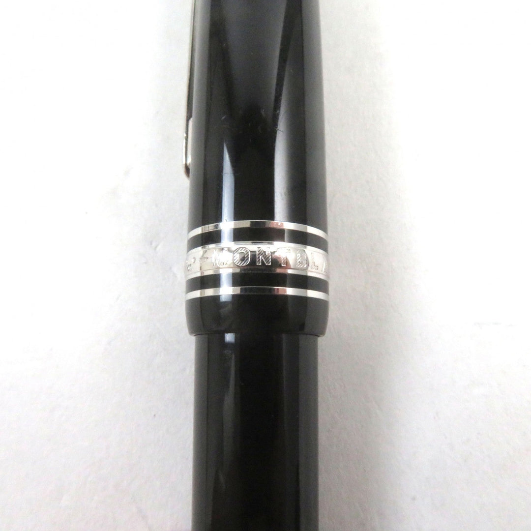 MONTBLANC Ballpoint pen Resin, Stainless steel Black Silver Meisterstck Classic mens Used Authentic