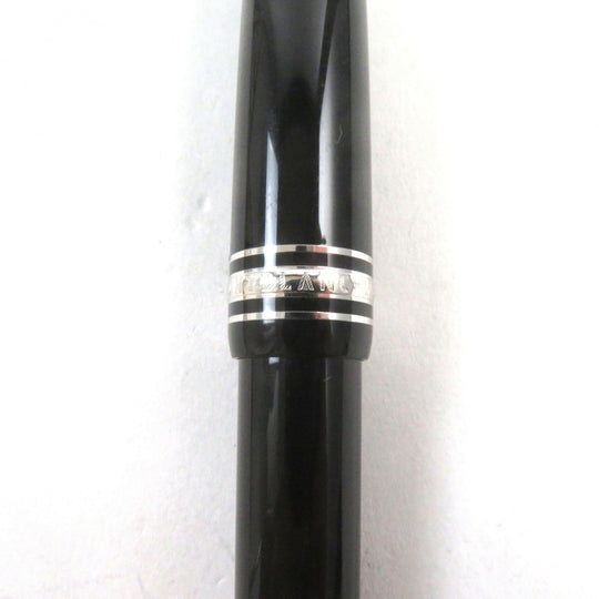 MONTBLANC Ballpoint pen Resin, Stainless steel Black Silver Meisterstck Classic mens Used Authentic