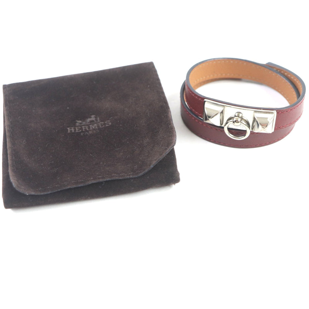 HERMES bracelet Main: Leather Red brown Cory Edssian Women S Used Authentic