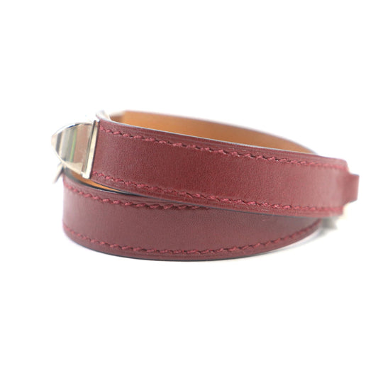 HERMES bracelet Main: Leather Red brown Cory Edssian Women S Used Authentic