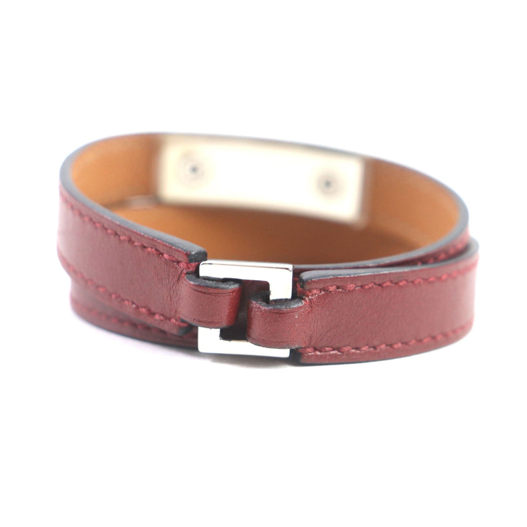 HERMES bracelet Main: Leather Red brown Cory Edssian Women S Used Authentic