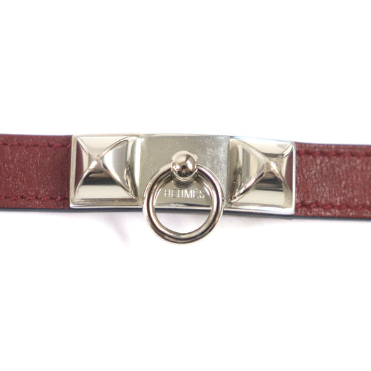 HERMES bracelet Main: Leather Red brown Cory Edssian Women S Used Authentic