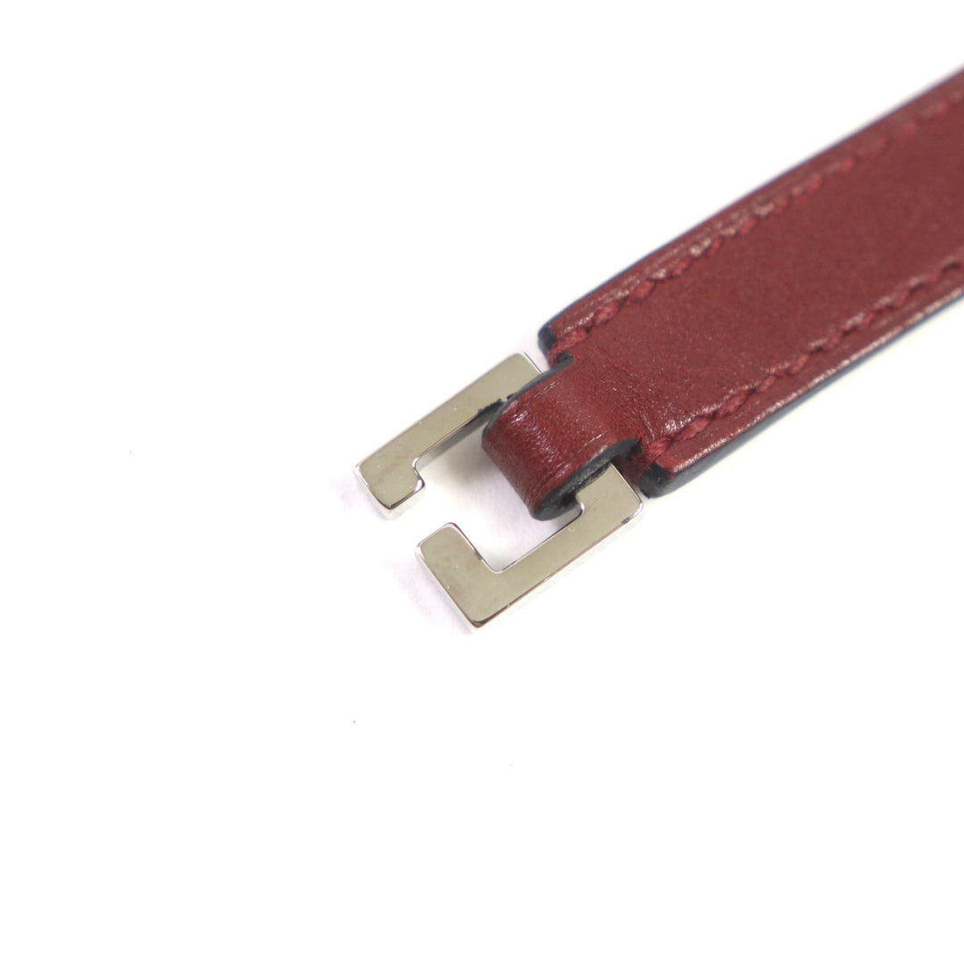 HERMES bracelet Main: Leather Red brown Cory Edssian Women S Used Authentic