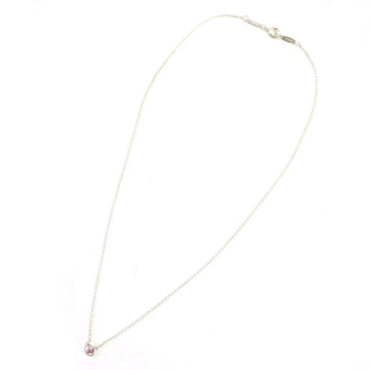 TIFFANY&Co. Necklace Main: SV925, Stone: Pink sapphire Silver Color by the yard Women Used Authentic