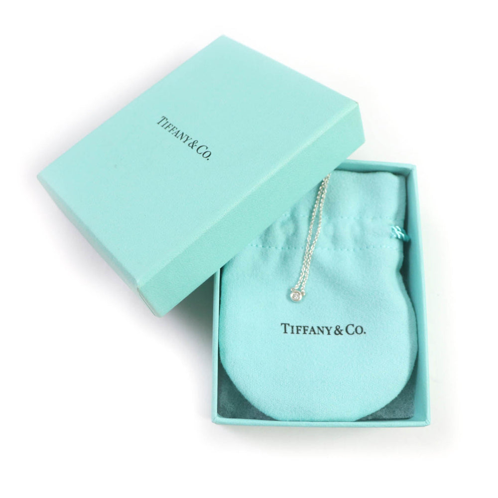 TIFFANY&Co. Necklace Main: SV925, Part: Diamond Silver Elsa Peretti By the Yard Single Diamond Pendant Women Used Authentic