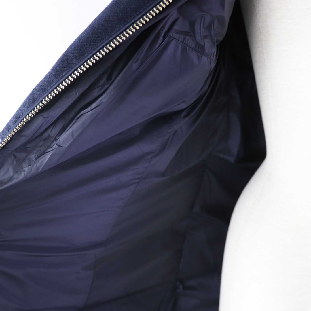 DUNO down coat Outer material: 42% wool, Outer material: 40% rayon, Outer material: 18% polyester, Outer material: 100% polyester, Lining: 100% nylon Navy BALLON Women 40 Used Authentic
