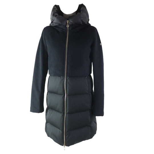 DUNO down coat Outer material: 42% wool, Outer material: 40% rayon, Outer material: 18% polyester, Outer material: 100% polyester, Lining: 100% nylon black BALLON Women 40 Used Authentic