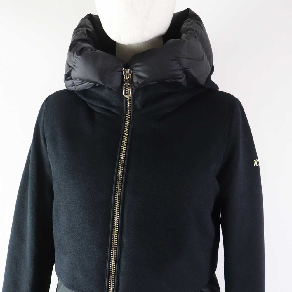 DUNO down coat Outer material: 42% wool, Outer material: 40% rayon, Outer material: 18% polyester, Outer material: 100% polyester, Lining: 100% nylon black BALLON Women 40 Used Authentic