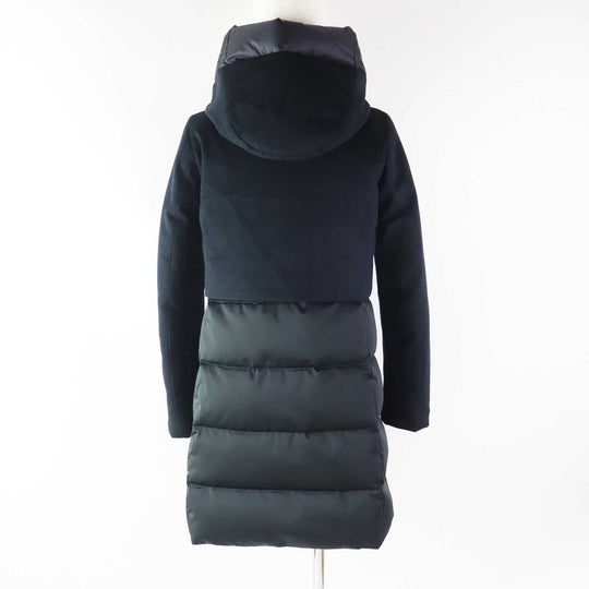 DUNO down coat Outer material: 42% wool, Outer material: 40% rayon, Outer material: 18% polyester, Outer material: 100% polyester, Lining: 100% nylon black BALLON Women 40 Used Authentic
