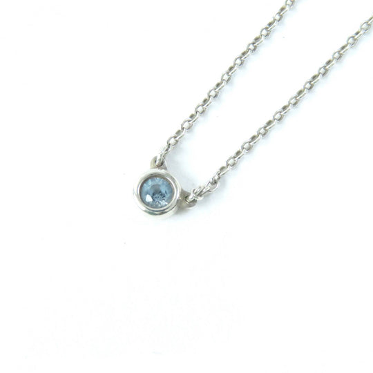 TIFFANY&Co. Necklace Main: SV925, Part: Aquamarine Silver light blue El Saperetti Color by the yard Women Used Authentic
