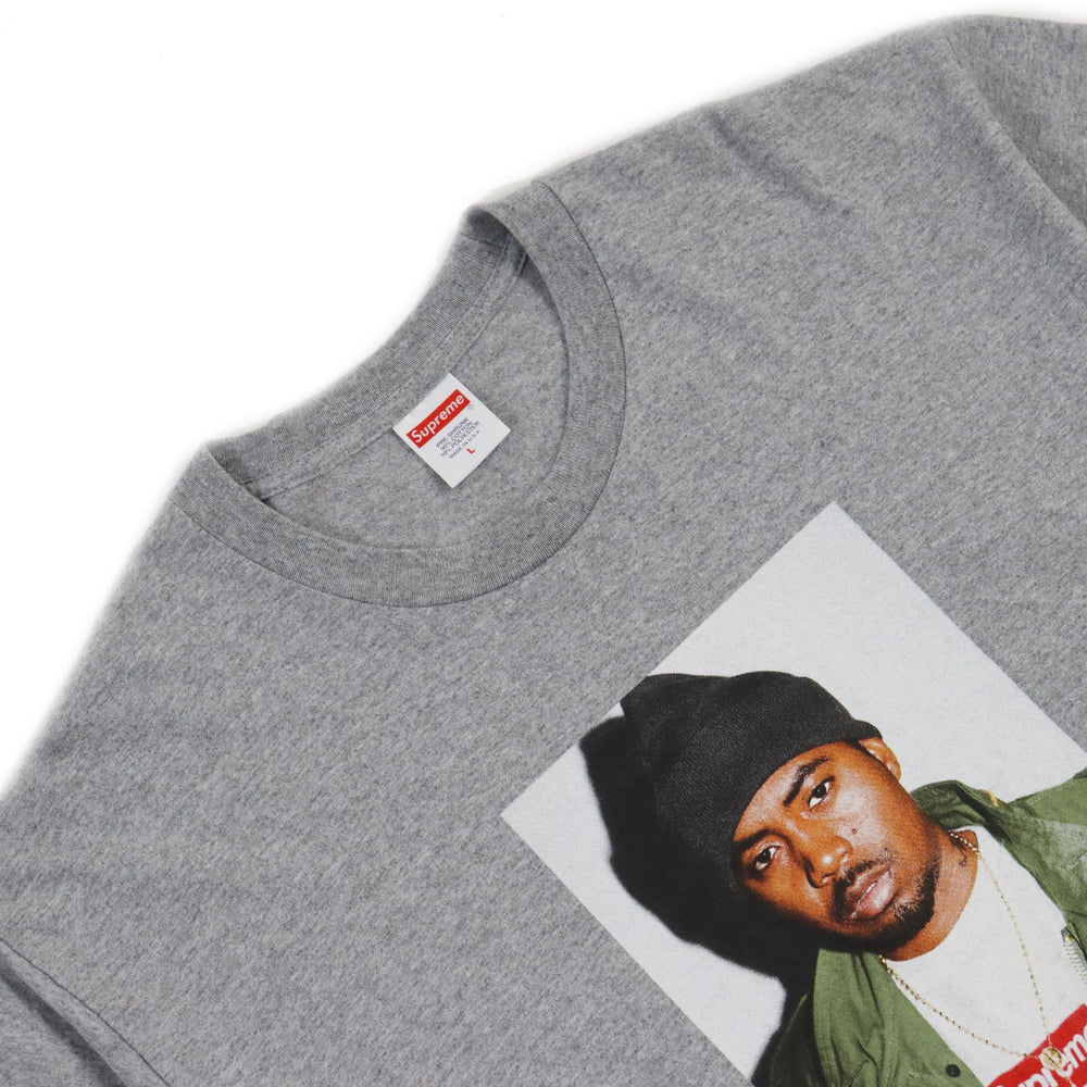 Supreme Short sleeve T-shirt Main: 100% cotton gray Nas Tee mens L Used Authentic