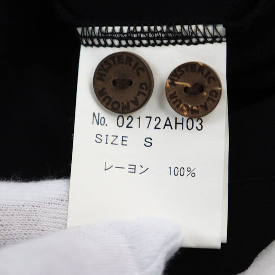 HYSTERIC GLAMOUR Short sleeve shirt 02172AH03 Main: 100% rayon black mens S Used Authentic