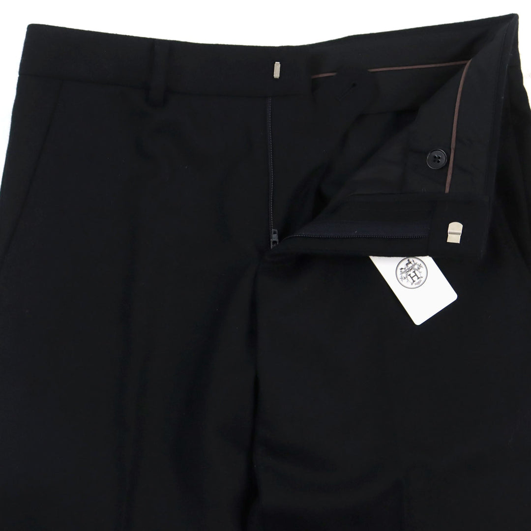 HERMES slacks Outer: 100% wool, Lining: 100% cupra, Part: 100% cotton black Women 38 Used Authentic