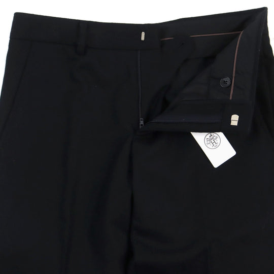 HERMES slacks Outer: 100% wool, Lining: 100% cupra, Part: 100% cotton black Women 38 Used Authentic