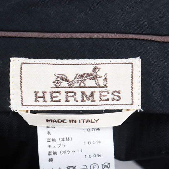 HERMES slacks Outer: 100% wool, Lining: 100% cupra, Part: 100% cotton black Women 38 Used Authentic