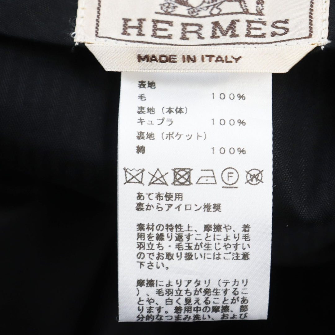 HERMES slacks Outer: 100% wool, Lining: 100% cupra, Part: 100% cotton black Women 38 Used Authentic