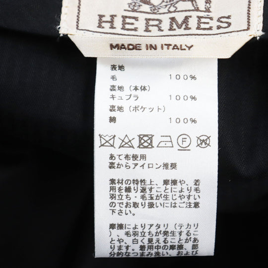 HERMES slacks Outer: 100% wool, Lining: 100% cupra, Part: 100% cotton black Women 38 Used Authentic