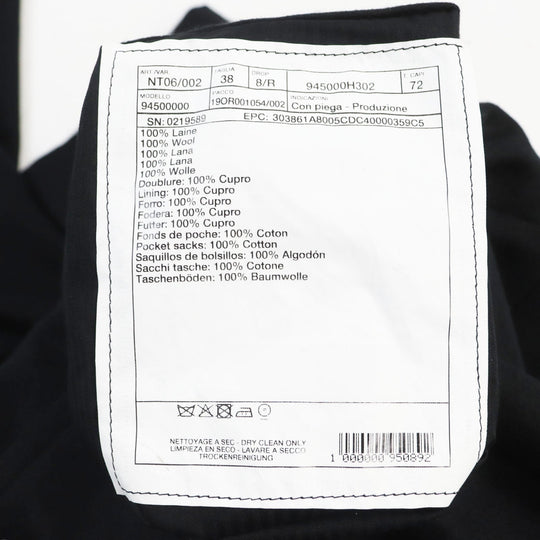HERMES slacks Outer: 100% wool, Lining: 100% cupra, Part: 100% cotton black Women 38 Used Authentic