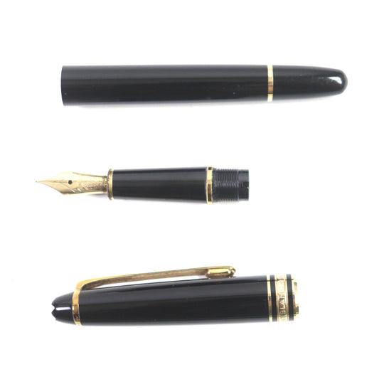 MONTBLANC fountain pen Main: Resin Nib: K14 Black gold Meisterstck mens Used Authentic