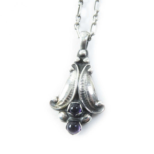 Georg Jensen Necklace 1993 Main: SV925, Part: Amethyst Silver purple Women Used Authentic