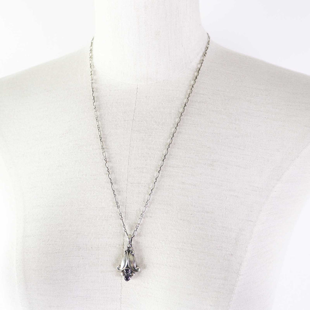 Georg Jensen Necklace 1993 Main: SV925, Part: Amethyst Silver purple Women Used Authentic
