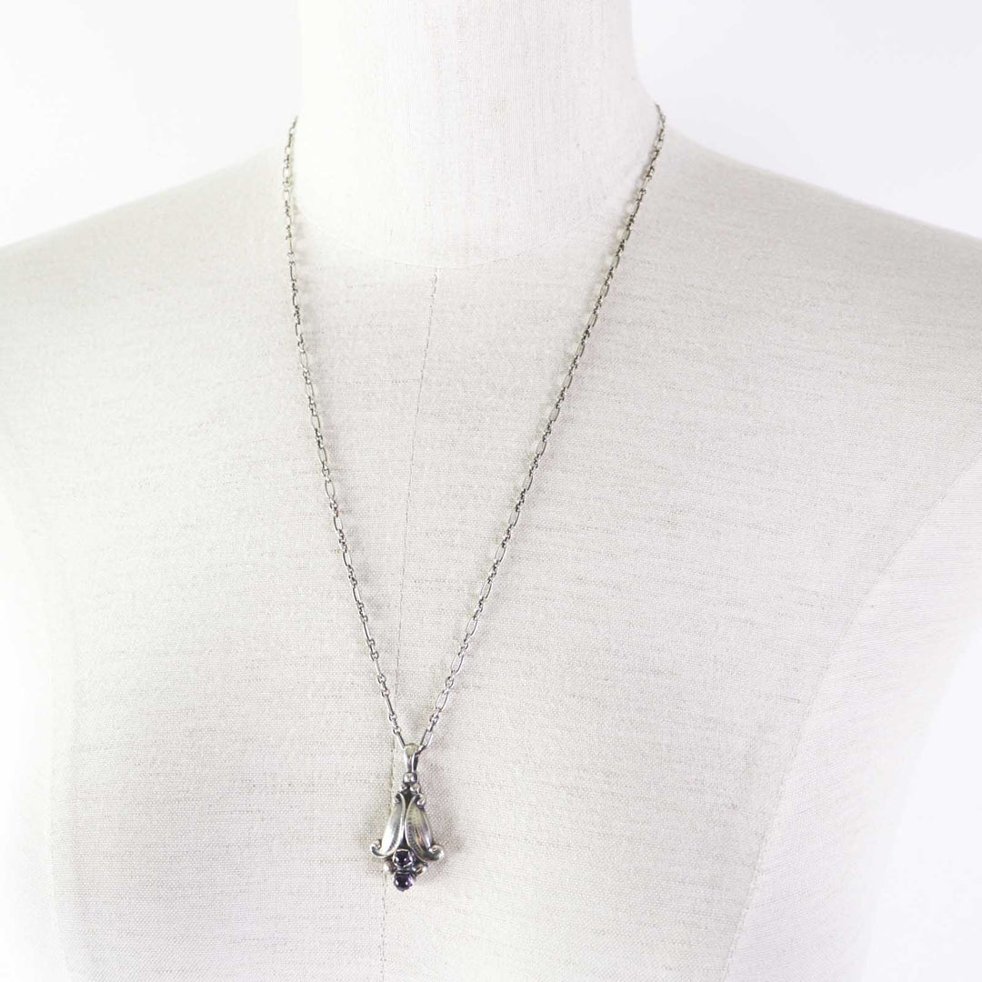 Georg Jensen Necklace 1993 Main: SV925, Part: Amethyst Silver purple Women Used Authentic