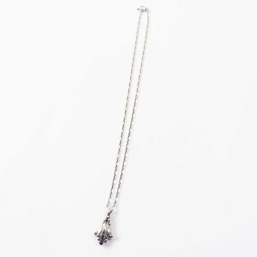 Georg Jensen Necklace 1993 Main: SV925, Part: Amethyst Silver purple Women Used Authentic